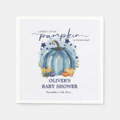 Blauwe pompoen op zijn weg Boy Baby shower papier Servet (Voorkant)