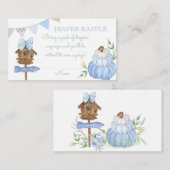 Blauwe Pompoen Patch Luier Raffle Informatiekaartje (Voorkant / Achterkant)