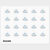 Blauwe Pompoen Ronde Sticker (Vel)