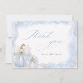 Blauwe Pompoen Strik Baby Shower Bedankt (Voorkant)