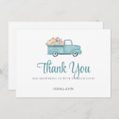 Blauwe Pompoen Truck Bedankkaart (Voorkant / Achterkant)