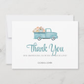 Blauwe Pompoen Truck Bedankkaart (Voorkant)