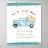 Blauwe Pompoen Truck Moderne Herfst Baby Shower Ba Poster (Voorkant)