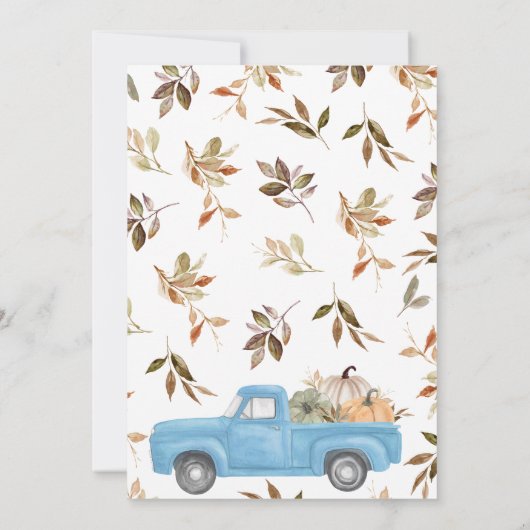 Blauwe Pompoen Truck Verjaardag Kaart (Achterkant)