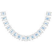 Blauwe pompoen verjaardagsfeestje banner (Alle)