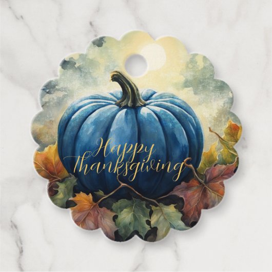 Blauwe pompoen - Verpakking Bedankjes Labels (Voorkant)