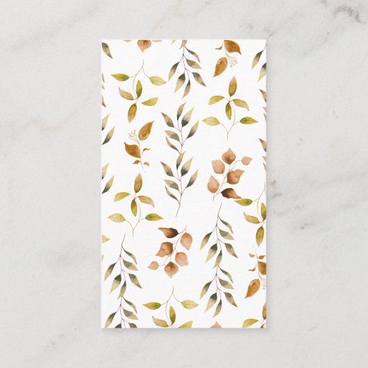 Blauwe Pompoen Vrachtwagen Bladblad Luier Raffle I Visitekaartje (Achterkant)