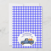 Blauwe Pompoen Vrachtwagen Herfst Foliage Verjaard Kaart (Achterkant)