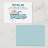 Blauwe Pompoen Vrachtwagen Luier Raffle Informatiekaartje (Voorkant / Achterkant)