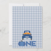 Blauwe pompoen vrachtwagen pompoen bladeren hooi 1 kaart (Achterkant)