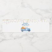 Blauwe Pompoen Vrachtwagen Waterfles Etiketten (Enkel label)