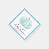 Blauwe Pompoen Waterverf Baby Jongensdouche Servet (Hoek)