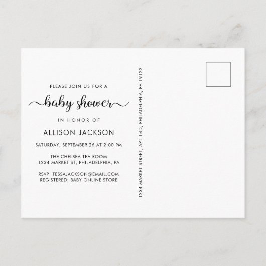 Blauwe Pompoen Waterverf Baby Jongensdouche Uitnodiging Briefkaart (Achterkant)