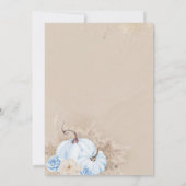 Blauwe Pompoen Waterverf boho baby boy douche Kaart (Achterkant)