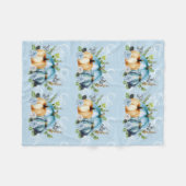 Blauwe Pompoen Waterverf Herfst Fleece Deken (Voorkant (Horizontaal))