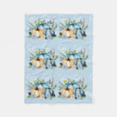 Blauwe Pompoen Waterverf Herfst Fleece Deken (Voorkant)