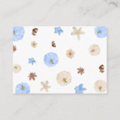Blauwe pompoenen Bloemen Baby shower Luier Raffle Informatiekaartje (Achterkant)