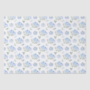 Blauwe Pompoenen Bloemen Tissuepapier
