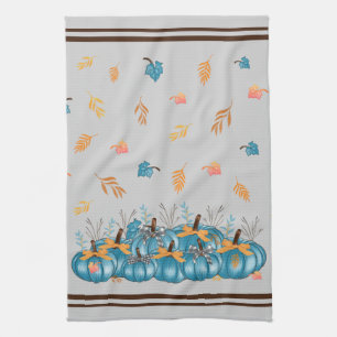 Blauwe Pompoenen Grijze Kleurrijke Keukenhanddoek