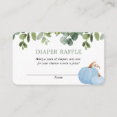 Blauwe pompoenen herfst baby shower informatiekaartje (Voorkant)