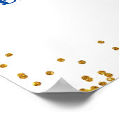 Blauwe pompoenwagen Baby shower welkom bord Poster (Hoek)