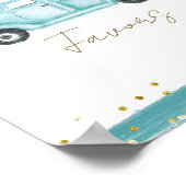 Blauwe Pompoenwagen Moderne Herfst Baby Shower Fav Poster (Hoek)