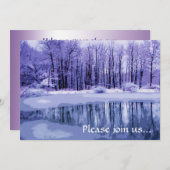 Blauwe Pond Winter Solstice Party - Uitnodiging (Voorkant / Achterkant)