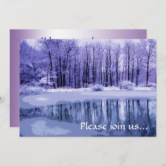 Blauwe Pond Winter Solstice Party - Uitnodiging (Voorkant / Achterkant)