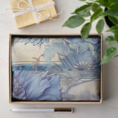 Blauwe pony en vlinderebloem tissuepapier (Geschenk)