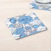 Blauwe pony kartonnen onderzetters (Schuin)