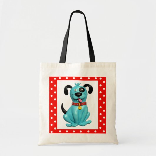 Blauwe pooch tote bag (Voorkant)