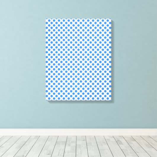 Blauwe poolpunten met  achtergrond canvas afdruk (Insitu (Houten vloer))