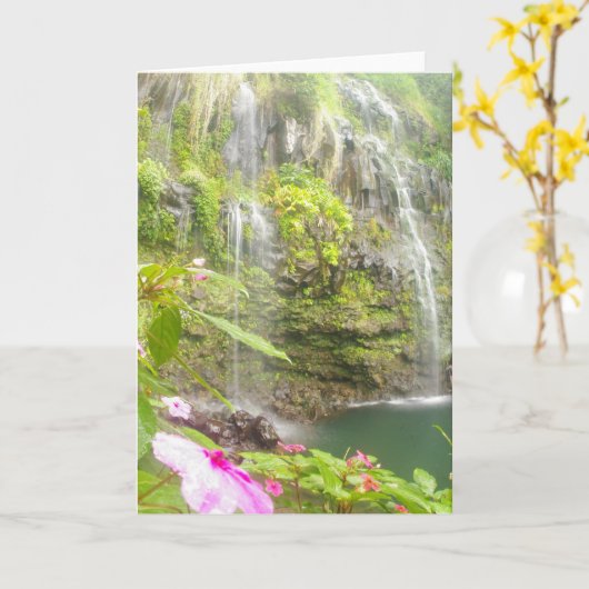 Blauwe Pools Hana Maui Kaart (Gele Bloem)