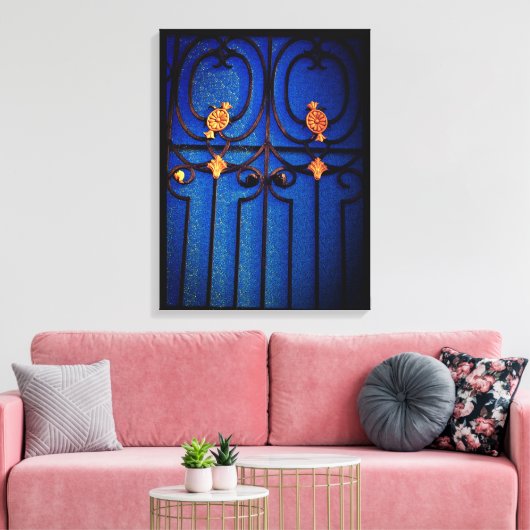 Blauwe poort canvas afdruk (Insitu (Woonkamer))