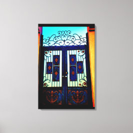 Blauwe poort canvas afdruk