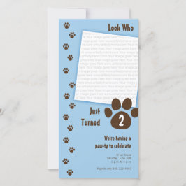 Blauwe poot Afdrukdag Uitnodiging