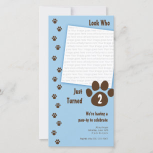 Blauwe poot Afdrukdag Uitnodiging