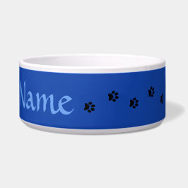 Blauwe Poot Print Gepersonaliseerde Pet Bowl Voerbakje