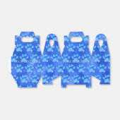 Blauwe pootafdruk op maat waterverf aangepaste tek bedankdoosjes (Uitgevouwen)