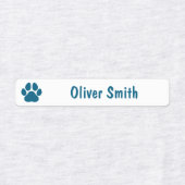 Blauwe Pootafdruk Persoonlijke Kindernaamlabels Labels (Design 1)