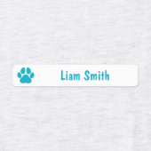 Blauwe Pootafdruk Persoonlijke Kindernaamlabels Labels (Design 2)