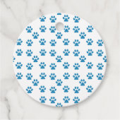 Blauwe pootafdrukken bedankjes labels (Voorkant)