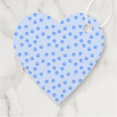 Blauwe pootafdrukken bedankjes labels (Achterkant)