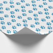 Blauwe pootafdrukken  cadeaupapier (Hoek)