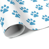 Blauwe pootafdrukken  cadeaupapier (Rol Hoek)