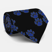 blauwe pootafdrukken... - Gepersonaliseerd - Geper Stropdas (Opgerold)