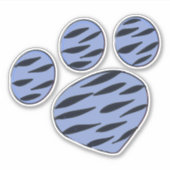 Blauwe pootdruk sticker (Voorkant)