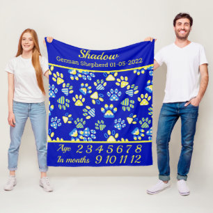 Blauwe Poots Huisdier Mijlpalen Dekentje Fleece Deken
