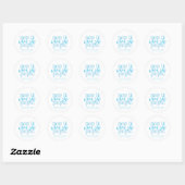 Blauwe Pop als ze Baby shower Gift Pop Ronde Sticker (Vel)