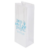Blauwe Pop als ze Baby shower Pop Wijn Cadeautas (Voorkant Gekanteld)